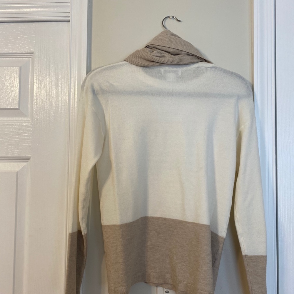 Cashmere feel Sweater with in-built scarf